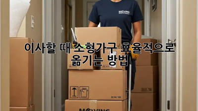 이사할 때 소형가구 효율적으로 옮기는 방법