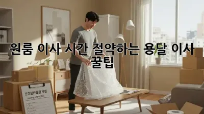 원룸 이사, 시간 절약하는 용달 이사 꿀팁!